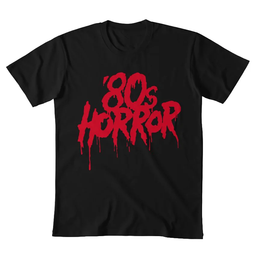 80s футболка ужасов классический ретро 1980s slasher кровавый текст Типографика