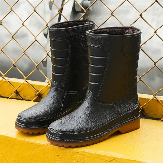 Flats Non-Slip Rain Boots Men Women Warm Long-Tube Round Toe Snow Boots  Outdoor Water Shoes Waterproof Fly Fishing Boots Waders - AliExpress