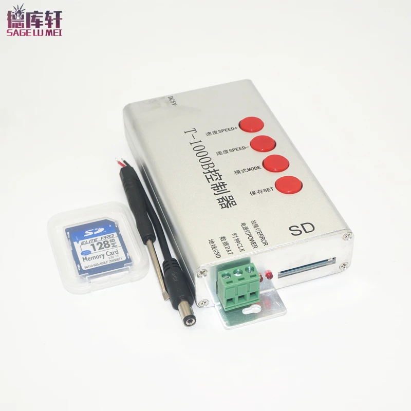T1000B sd карта T 1000B DMX512 RGB контроллер WS2801 WS2811 WS2812B LPD6803 8806 светодиодный цифровой DC5V 24V