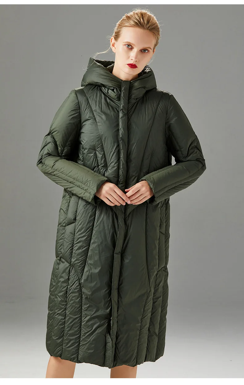 Зимняя куртка-пуховик с капюшоном для девочек, длинное, тонкое, модное, теплое, 90%, белое пуховое пальто с капюшоном для женщин, 199030