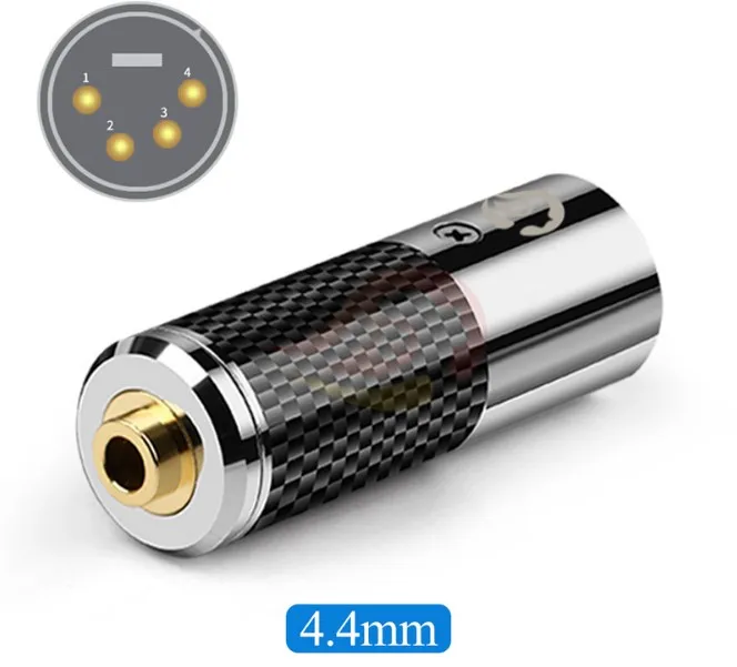 Fibra de Carbono Conector de Aço Macho para 2.5 Decodificar Pinos - 3.5 4.4mm Fêmea Equilíbrio Áudio Jack Converter Plug Adaptador Inoxidável Dac 4 Xlr - Image 5