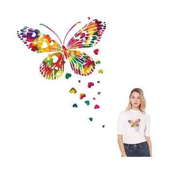 

Butterfly Iron On Transfer Heat-Sensitive Stickers For Clothes Vinyl Stripes Ironing Sticker For Clothes Diy Applique On Tshirt
