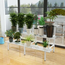 Прямоугольная многоэтажная лестница для цветов из нержавеющей стали для жаркой краски зеленая стойка для цветов редиски