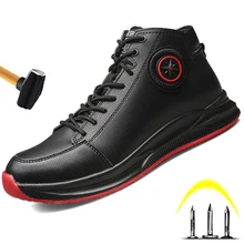 Мужская зимняя обувь; Рабочая обувь; безопасные Ботинки martin со стальным носком; Промышленные мужские офисные Ботинки; небьющиеся повседневные ботинки