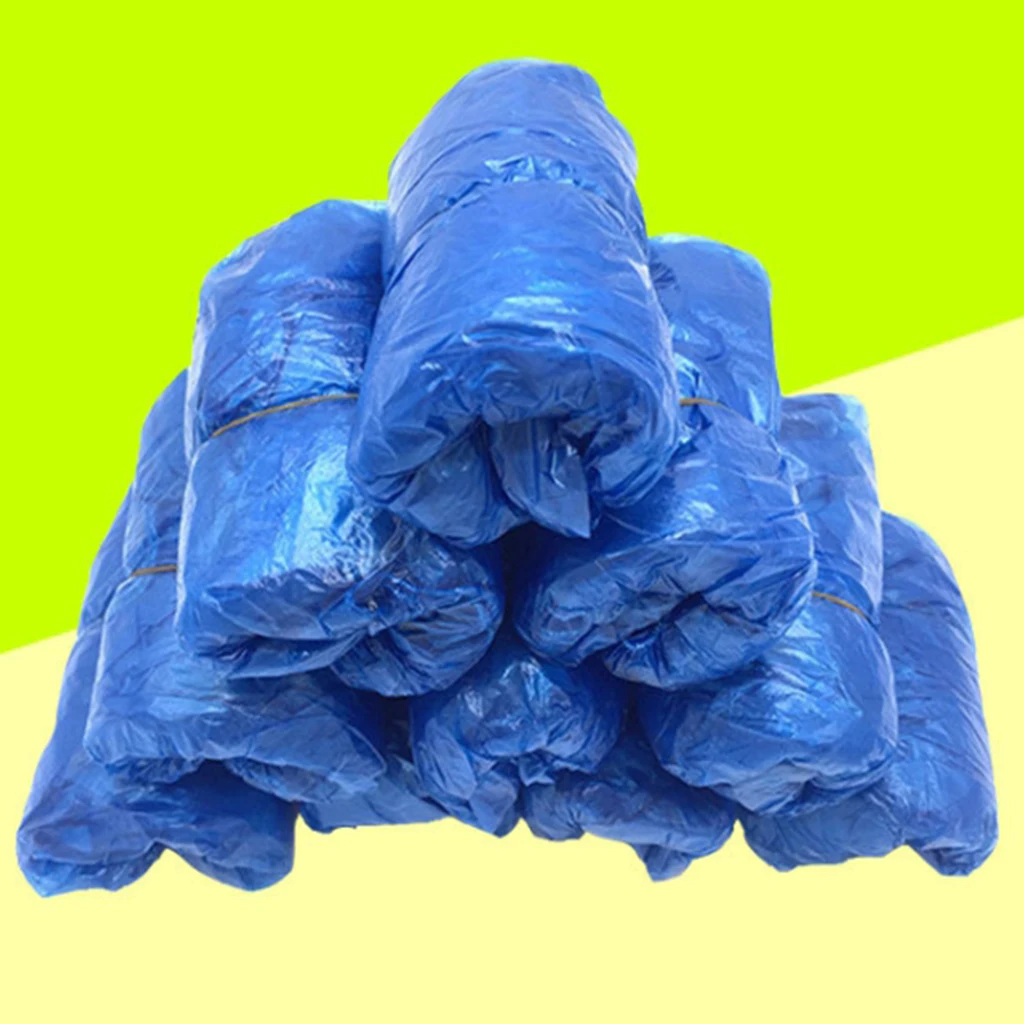 200pcs 100 Pairs Boot Shoe Covers PE Non Slip Disposable Overshoes HOT