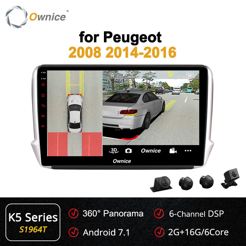 S1964 K5 Ownice K1 K2 K3 10," Android 8,1 Octa 8 core автомобильный DVD gps радио плеер для peugeot 2008 208 2009 2010 2011 2012 2G Оперативная память - Цвет: S1964 K5