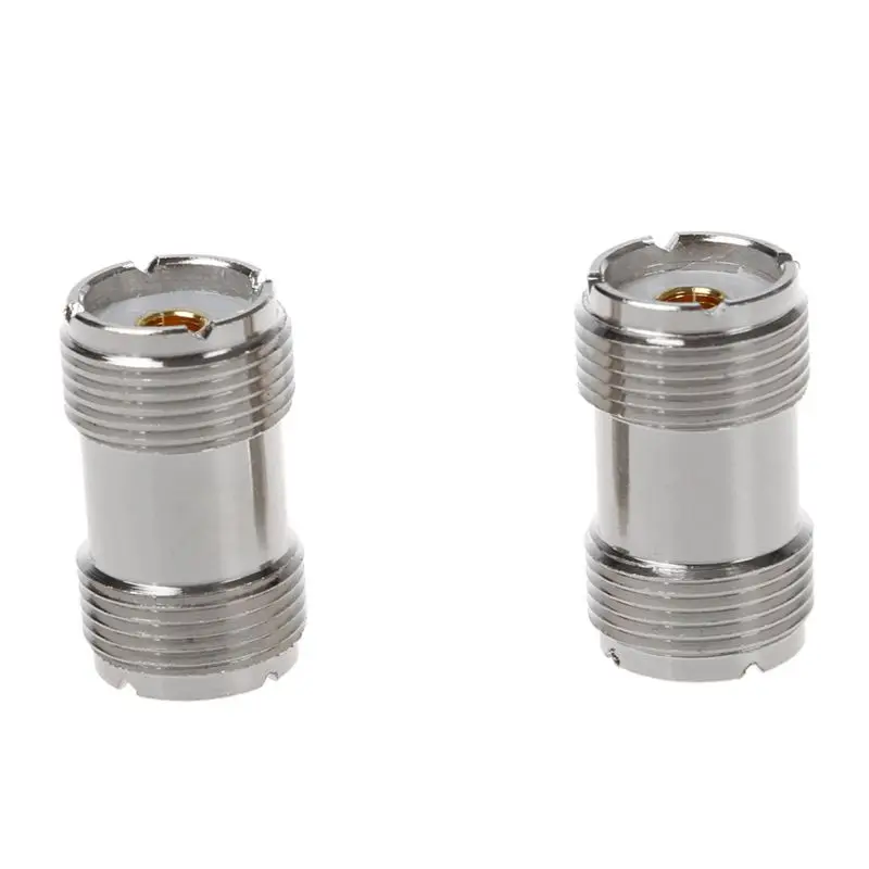 

2 Pcs S0-239 UHF Double Female Coax Adapter Connector Plug