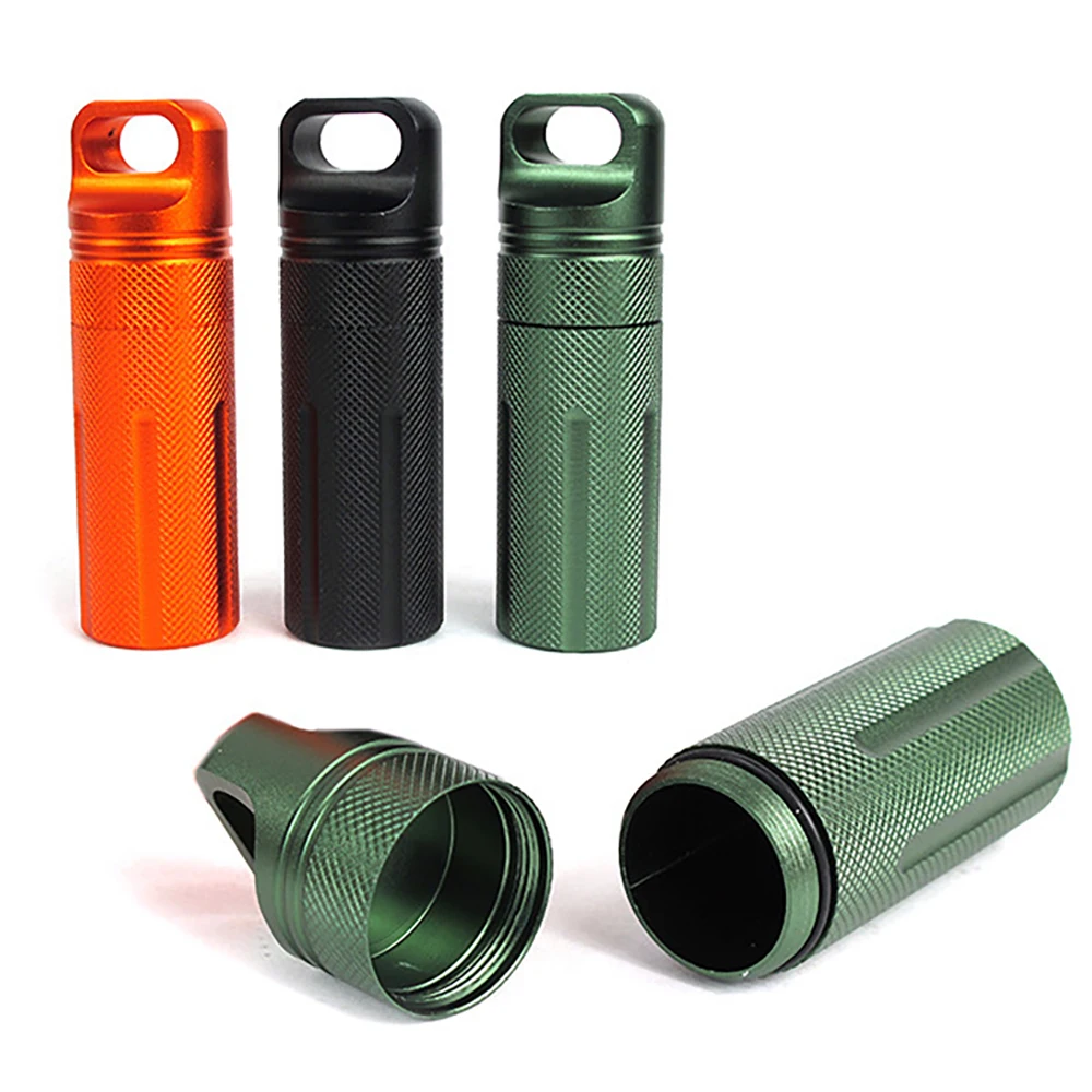 

1Pc Outdoor Tourism Random Color EDC Survive Seal Box Container Dry Bottle Case Waterproof Metal Pill Box Storage Trunk
