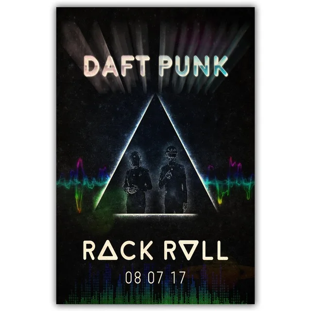 Daft панк музыка плакат стены Искусство Декор стены шелковые принты художественные плакаты, постеры для гостиной без рамки - Цвет: A