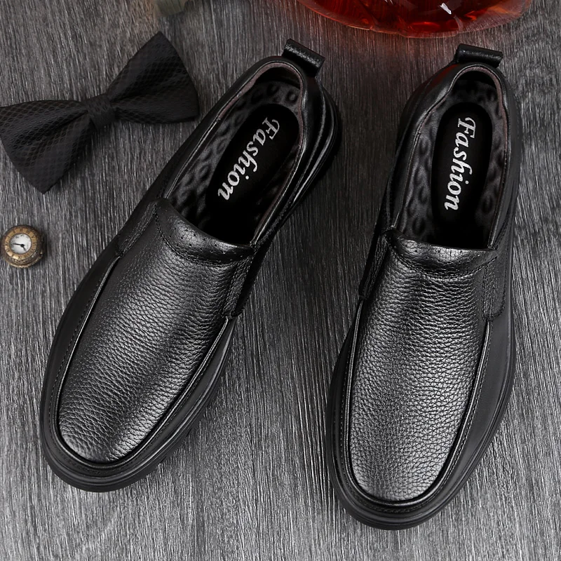 

Male High Quality Cowhide Loafers Genuine Leather Shoes Men Brand Footwear Non-slip Thick Sole Fashion Men's Casual Shoes %9077