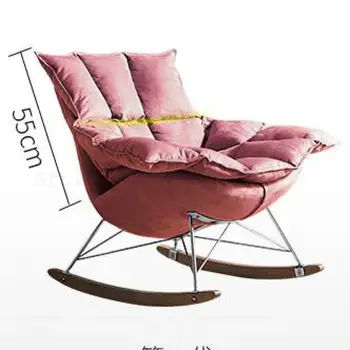 

Household Fabric Rocking Chair Adult Balcony Recreational Chair Adult Sleeping Lazy Chair Sofa
