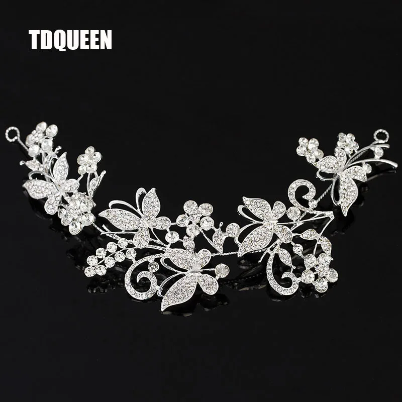 Тиары из цинкового сплава с бабочкой и кристаллами для невесты|wedding bridal tiara|bridal