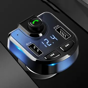 

Car Fm Transmitter Bluetooth Car Mp3 Player Modulator Adapter Battery Voltage TF Card Hands-free Dual USB Smart Chip