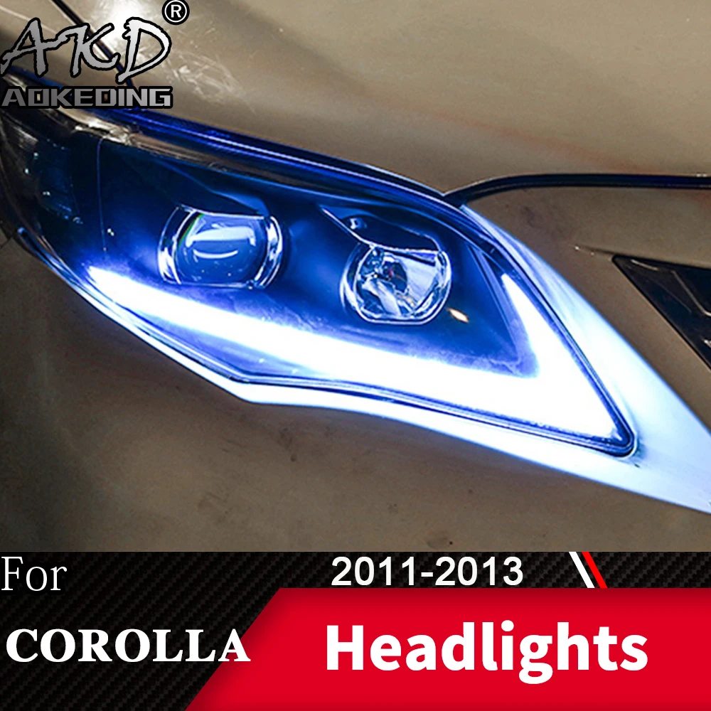 Фара для автомобиля Toyota Corolla 2011-2013 Altis головной светильник s противотуманный светильник s дневной ходовой светильник DRL H7 светодиодный Биксеноновая лампа автомобильные аксессуары