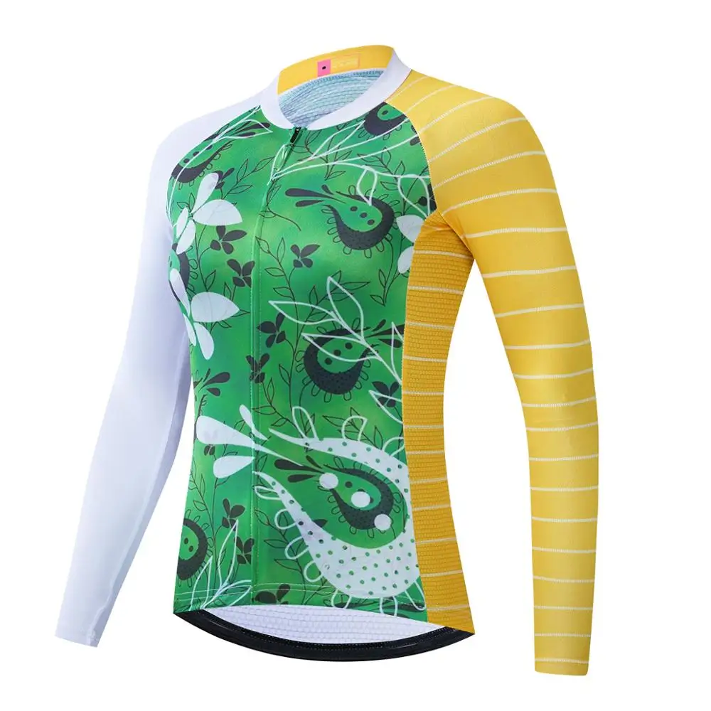 02-Green-flowers Sedrick для женщин с длинным рукавом MTB Bike Team Pro Женские майки для велоспорта велосипедные рубашки Майо Ciclismo Bicicleta куртка - Color: 02-Green-flowers