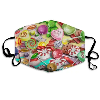 Unisex Print Mouth Mask - Colorful Lollipop Cute Graphics Polyester Anti-dust Mouth-Muffle - Fashion Washed Reusable Face Masks unisex print mouth mask abstract light bulb head polyester anti dust mouth muffle fashion washed reusable face masks for