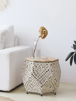 

Coffee table Hand-woven lace living room table