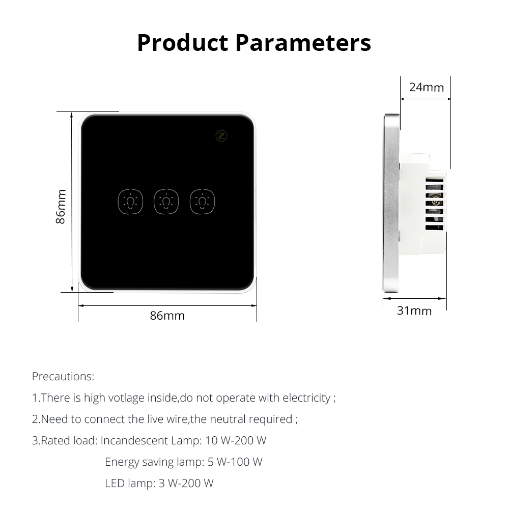 Zemismart Tuya Zigbee светильник переключатель черное стекло сенсорный выключатель Alexa Echo Google домашний помощник Управления