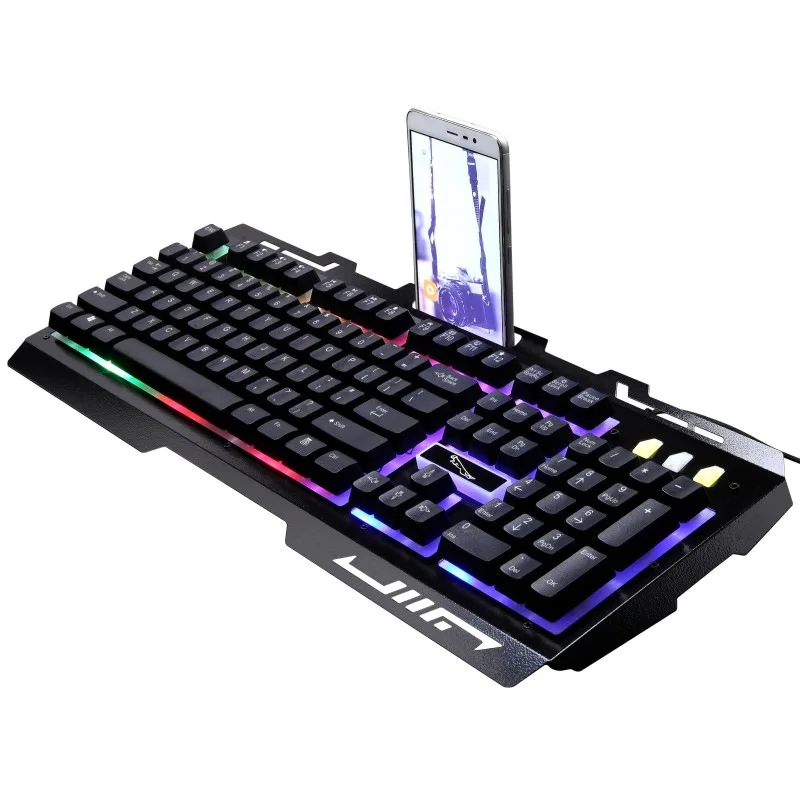 Zhuiguangbao Keyboard G700 Wired Laptop Computer Mechanical Feeling Metal Luminous Mobile Phone Bracket Gaming | Компьютеры и офис