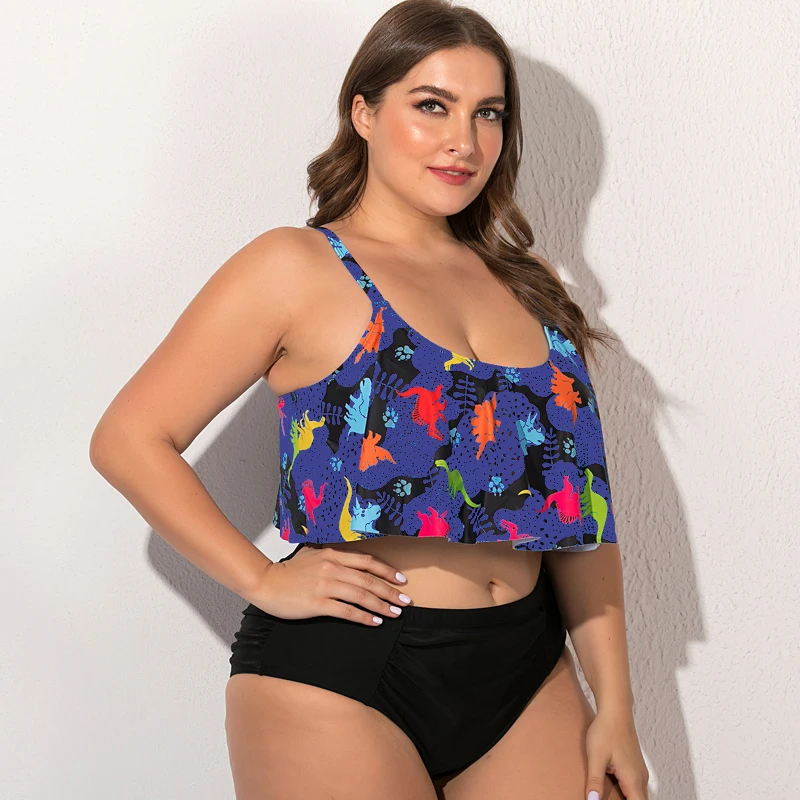 swimwear 2 Сексуальный комплект бикини с пуш-ап, большой размер 5XL, женский купальник с принтом из двух частей, купальные костюмы, купальники, женский бикини, пляжная одежда - Цвет: swimwear 2