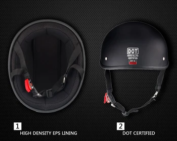 

Half Face Vintage Motorcycle Helmet Retro German Kaskr,Cafe Racer,Scooter,Cruiser,Chopper,Matte black,EPS lining,Helmet for tent