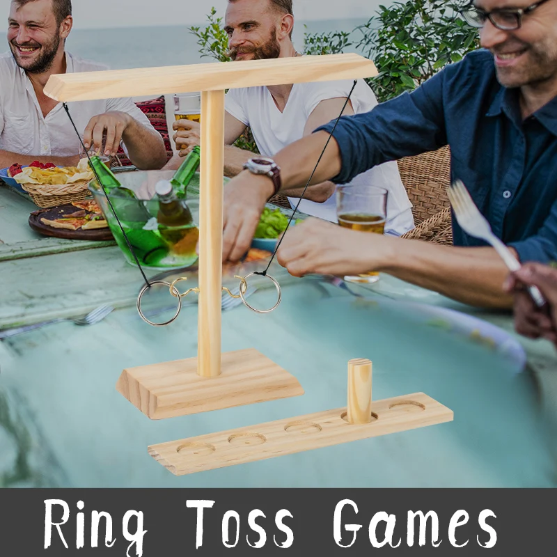 Adult Table Games Wooden Ring Toss Game Drinking Game Toy Toss Hook Board Montessori Toys For Children Adults Party Brain Game 3