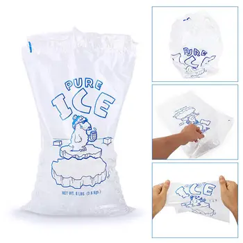 

100pcs Drawstring Ice Bag EVA Disposable Insulated Dry Cold Ice Pack Cooler Bag For Food Fresh Ice Bag Storage Pouch For Freezer