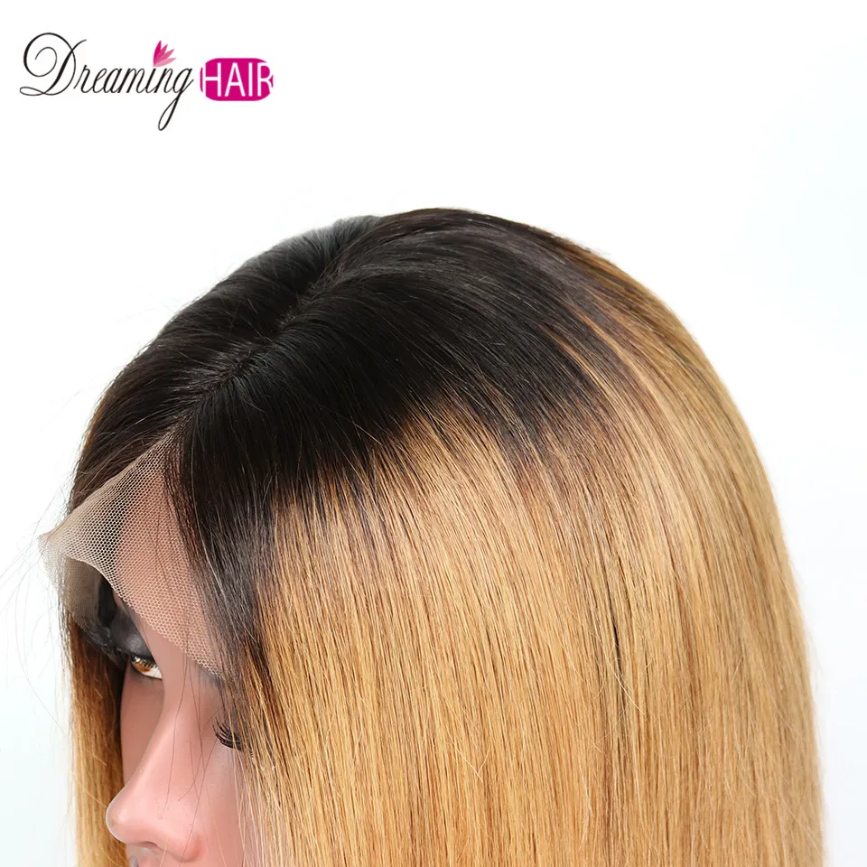 13x6 человеческие волосы на кружеве короткий боб парики Pixie Cut Ombre Цвет 1B 27 613 блонд черный прямые для женщин бразильские волосы remy