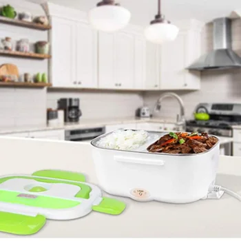 

Car Electric Lunch Box Portable Food Warmer Heating Stainless Steel Container YU-Home
