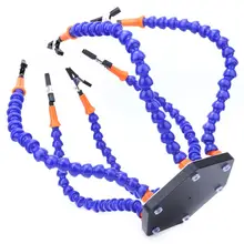 Алюминиевый сплав, 6 гибких рук, паяльная подставка для третьей руки, Вспомогательный зажим, инструмент для пайки