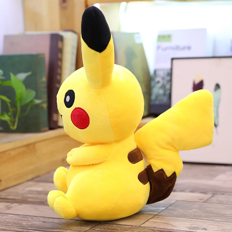TAKARA TOMY Pokemon Pikachu Sitting Position Plush Toy Kawaii Anime Doll Lovely Stuffed Gift for Girl Activity Present