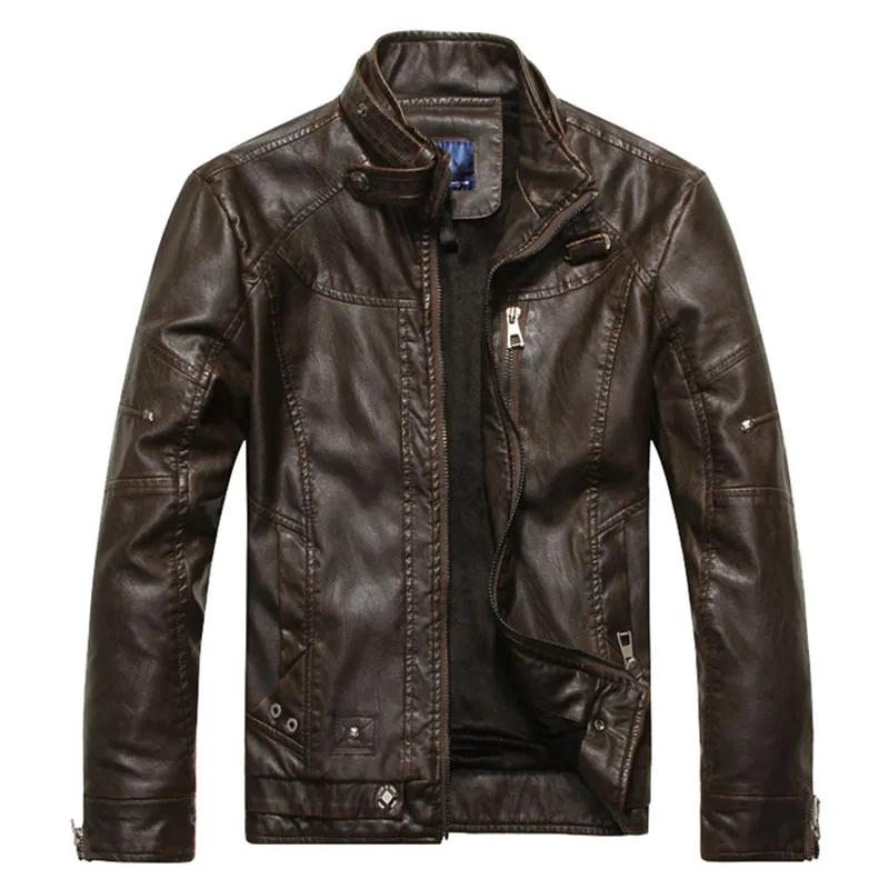 

Men Jacket Motorcycle Biker Leather Jackets Mens Jaqueta De Couro Masculina Male Leather Windbreak Coats Chaqueta Cuero Hombre