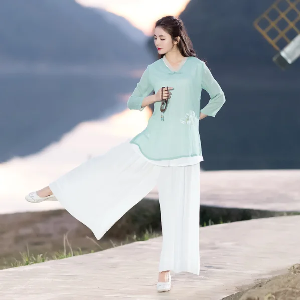 2020 весенний комплект из двух предметов для женщин шифоновый топ с ручной