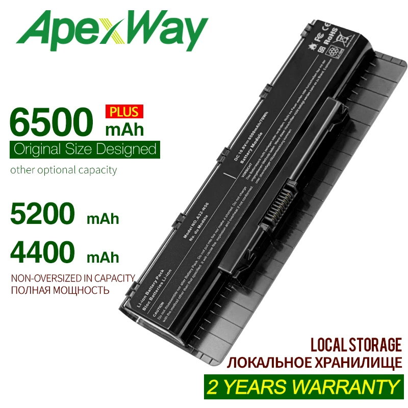 Аккумулятор 4400 мач A31 N56 N46 N46J N46JV N46V N46VB N46VJ N46VM N56D N56JK N76 R401 R401J N76VZ R501 R501D|Аккумуляторы