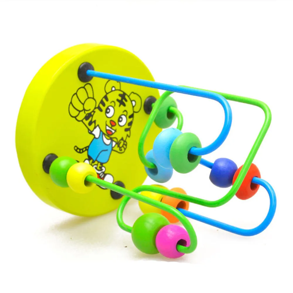 Educational Baby Kids Wooden Around Beads Toy kids Intelligence Toys Learning Education Baby Toys for children #B