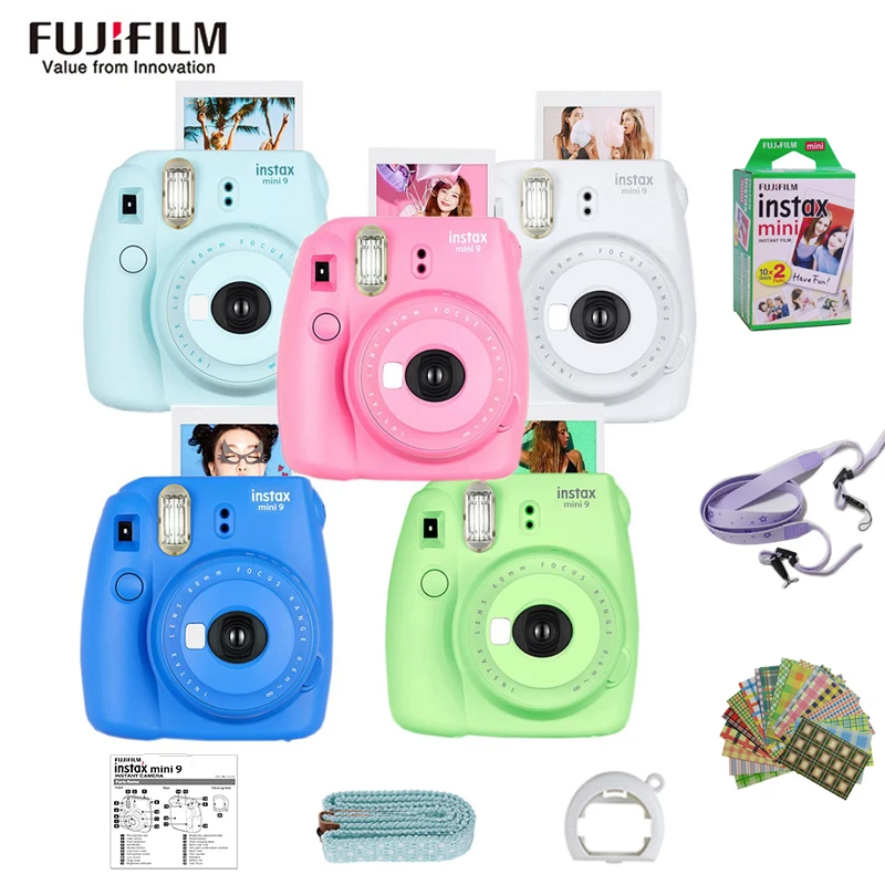  Original Fujifilm Fuji Instax Mini 9 Instant Film Photo Camera + 20 Sheets Fujifilm Instax Mini 8/9