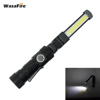 

COB LED Flashlight 5 Modes USB Rechargeable Magnetic Torch LED Flash Light Foldable Working Inspection Lamp Cordless Worklight