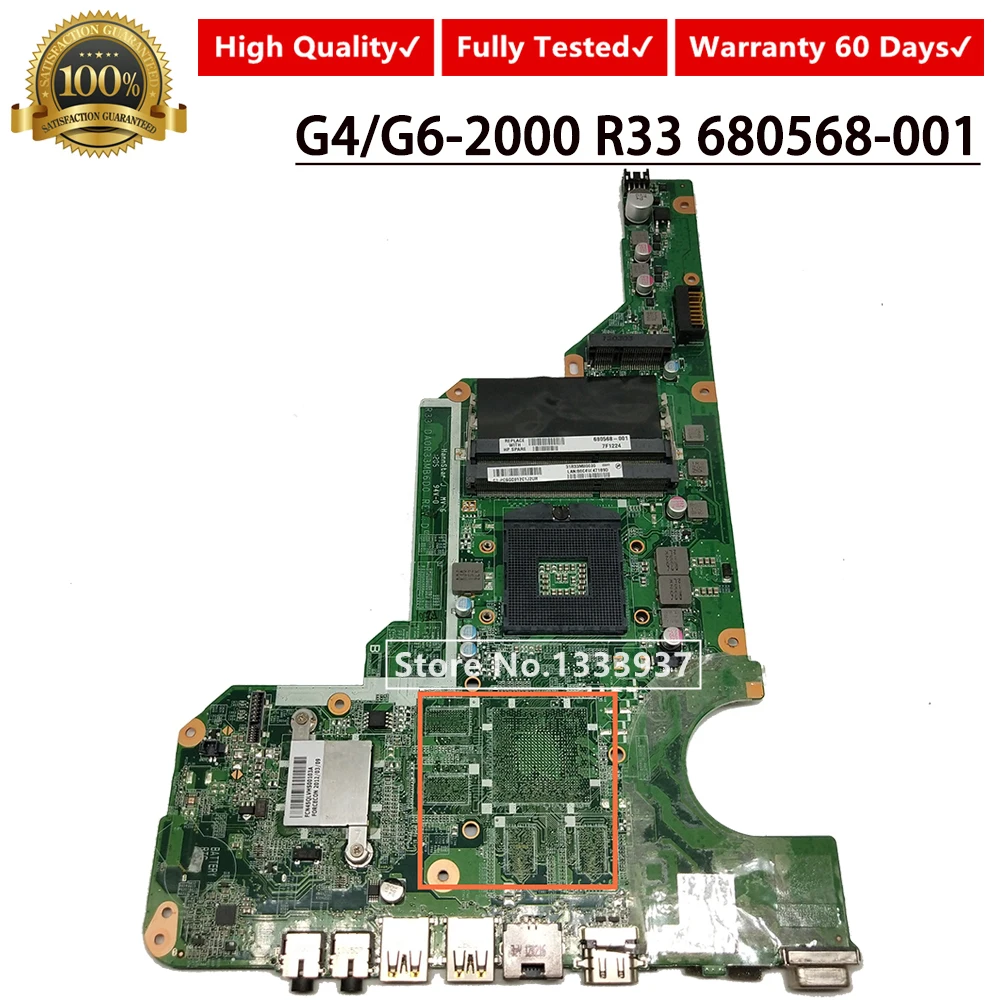 

680568-001 680568-501 DA0R33MB6D0 Mainboard for HP Pavilion G4-2000 G6-2000 G7-2000 R33 laptop Motherboard