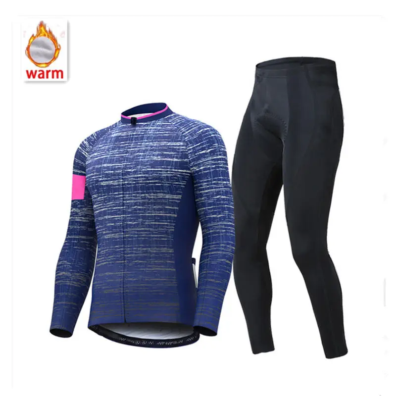 cycling jersey set 8 Зимняя одежда для велоспорта с длинным рукавом, рубашка для велоспорта, чрезвычайно геотермальный жилет, зимняя одежда для велоспорта, теплая одежда Kendra Scott - Цвет: cycling jersey set 8