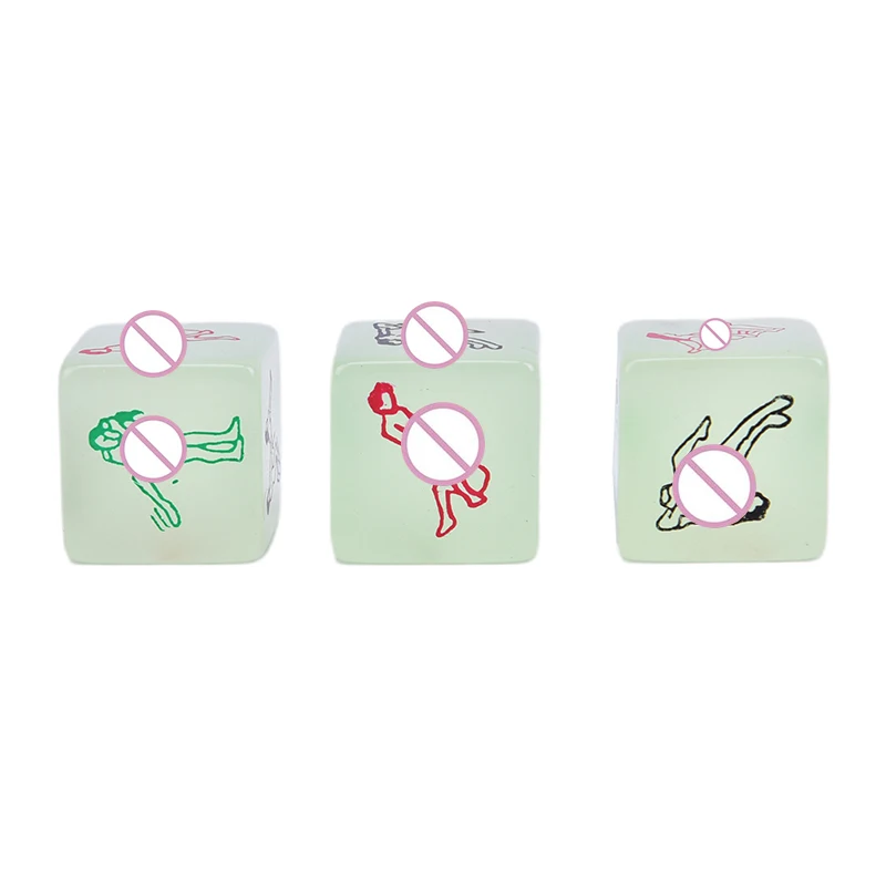 6 Side Erotic Luminous Dice Couples Flirting W/Posture Toys Love Posture Guide Night Lights Luminous Love Dice Sex Toy acrylic dice game dice dice set