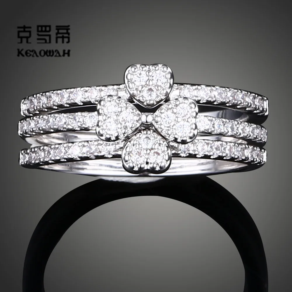 

CS1374 Croatian Ring High Quality Super Flash GEM Ring Korean Sister Taoxin Trinity Simulated Diamond Ring