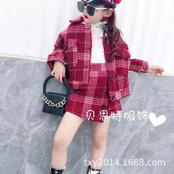 

Children's wear 2019 autumn new girls suit fashion small fragrance princess jacket wild girl