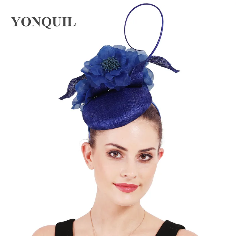 4-Layer sinamay Fascinators hat Headbands Elegant Bridal Wedding Party Headpieces for Female Prom Cocktail Fedora caps Gorgeous