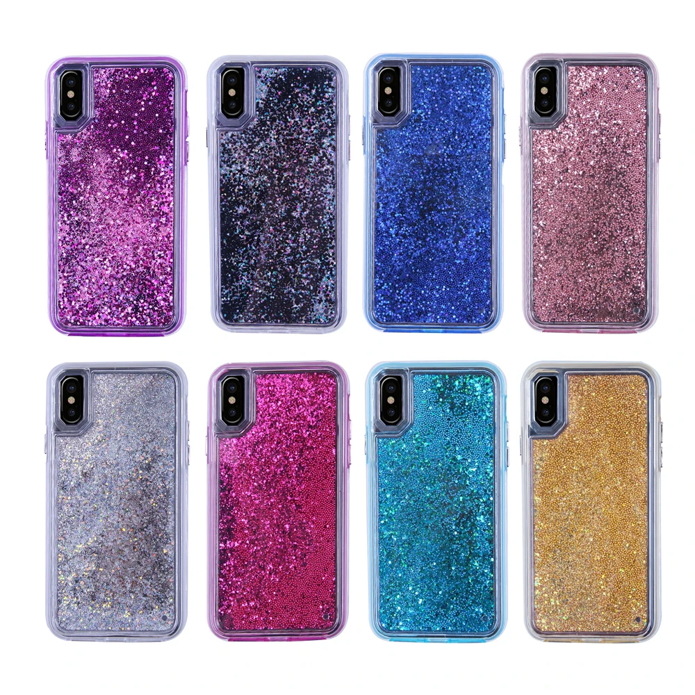 Блестящий чехол для телефона iphone 10 X XR XS MAX Liquid зыбучие пески iPhone 6S 6 7 8 Plus Bling Sequins Coque