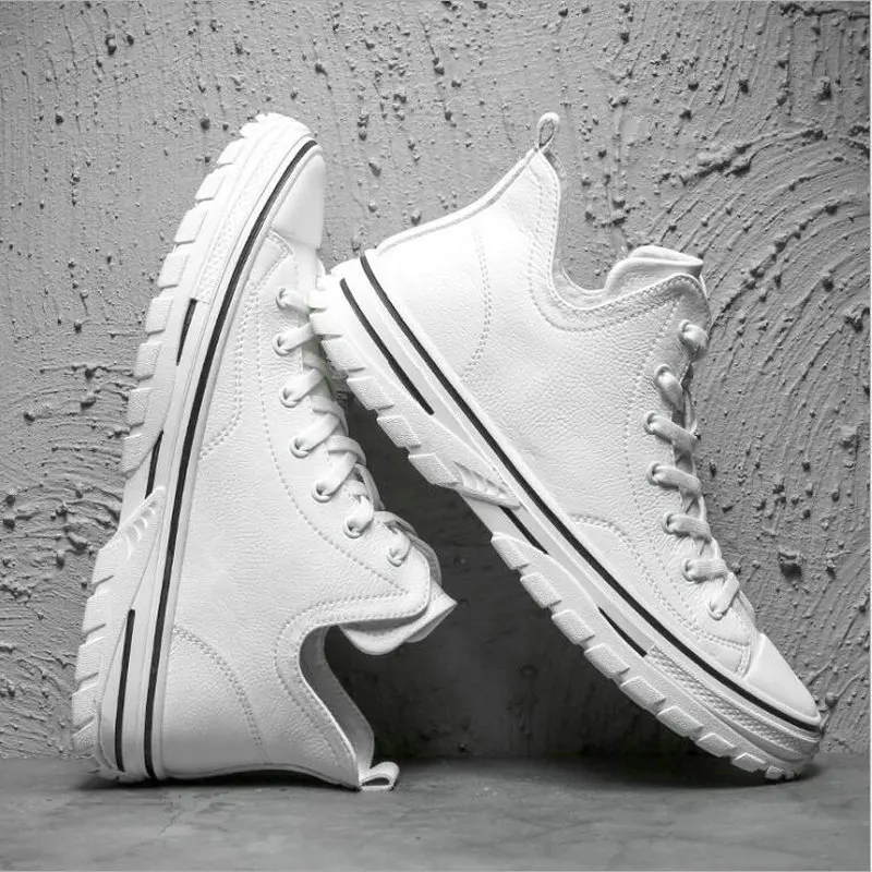 New Genuine Leather high top sneaker shoes High quality Sneakers Men Casual Shoes Zapatillas Hombre A56-87