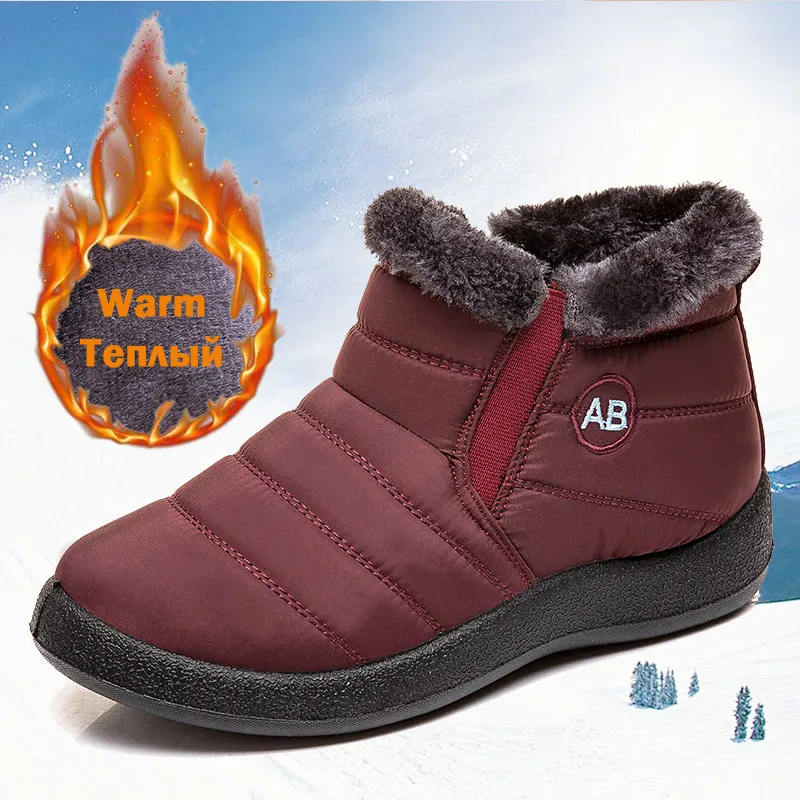 Men Boots Fashion Waterproof Snow Boots For Winter Shoes Men Casual Lightweight Ankle Botas Mujer Warm Winter