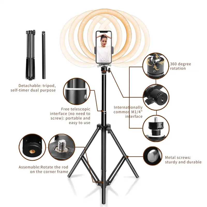 Koop 16 26 Cm Usb Led Light Ring Fotografie Flash Lamp Met 130 Cm Statief Stand Voor Make Youtube Vk Tik tok Video Dimbare Verlichting