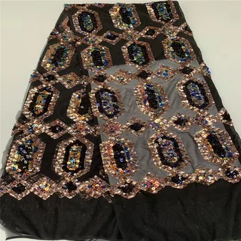 

Madison Nigerian Sequins Laces Fabrics 2019 High Quality Lace African Laces Fabric Wedding French Tulle Lace Material