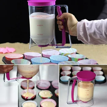 

Manual Batter Dispenser Storable Control Measuring Label Plastic Baking Cupcake Tool Accessories Mixer