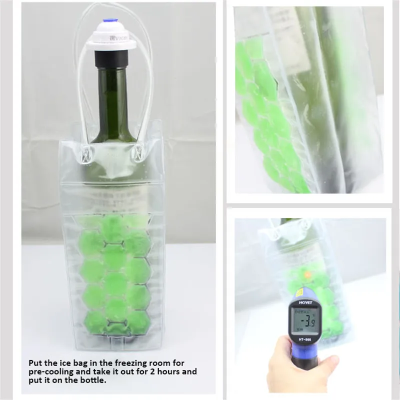 1 шт. ПВХ бутылка для вина морозильная камера сумка Портативный Ликер ледяной инструмент охлаждающий охладитель сумка для льда охлаждающий гель для пива с ручками